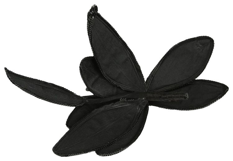 Saint Laurent Floral Sequin Brooch Black