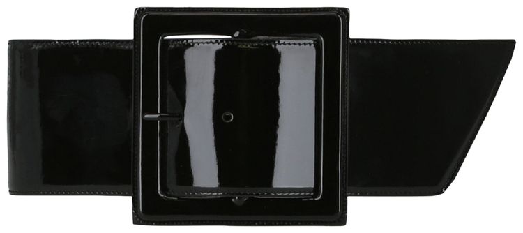 Saint Laurent Wide Patent Leather Belt Black