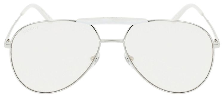 Gucci Aviator Style Metal Sunglasses Metallic Silver