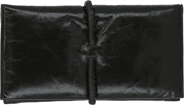 Bottega Veneta Leather Bi Fold Clutch Bag Black