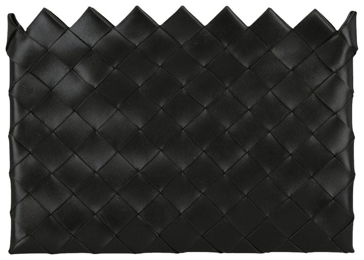 Bottega Veneta Intrecciato Leather Zip Pouch Black