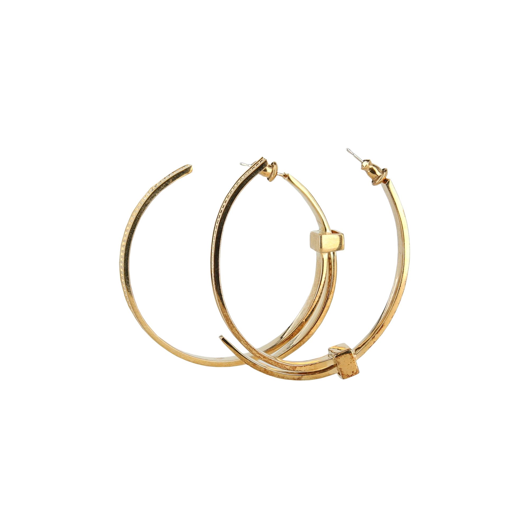 エンリカ　メッシュアミニット Buy Ambush Asymmetric Zip Tie Hoop Earrings 'Metallic Gold