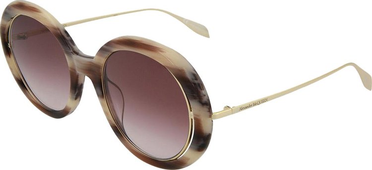 Alexander McQueen Round Frame Acetate Sunglasses Multicolor