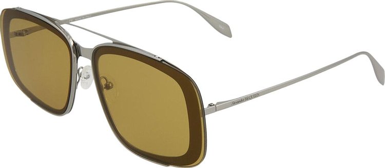 Alexander McQueen Aviator Style Metal Sunglasses Yellow