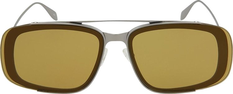 Alexander McQueen Aviator Style Metal Sunglasses 'Yellow'