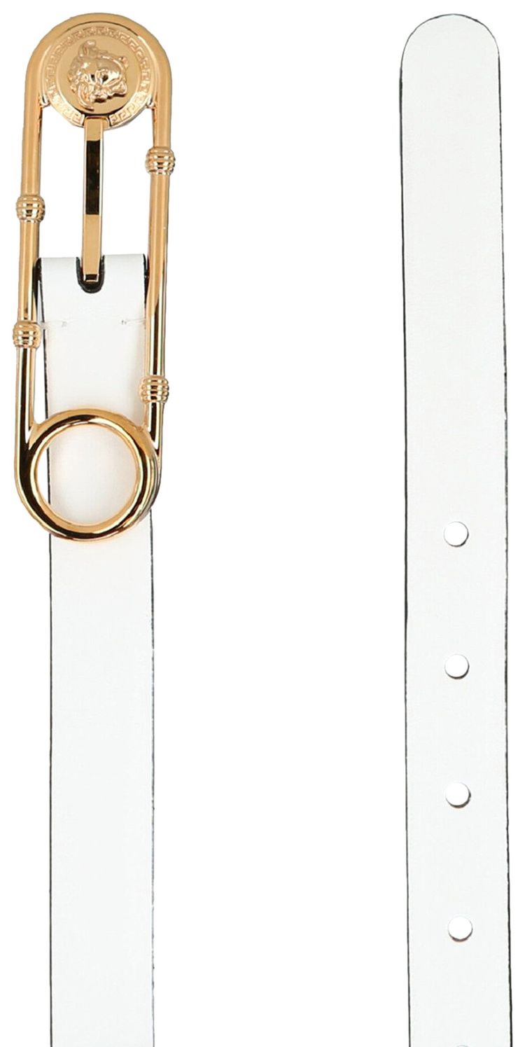 Versace Safety Pin Belt White