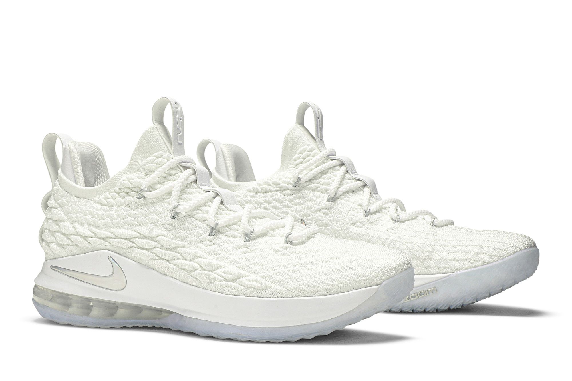 Size 12.0 LeBron 15 Low White Metallic