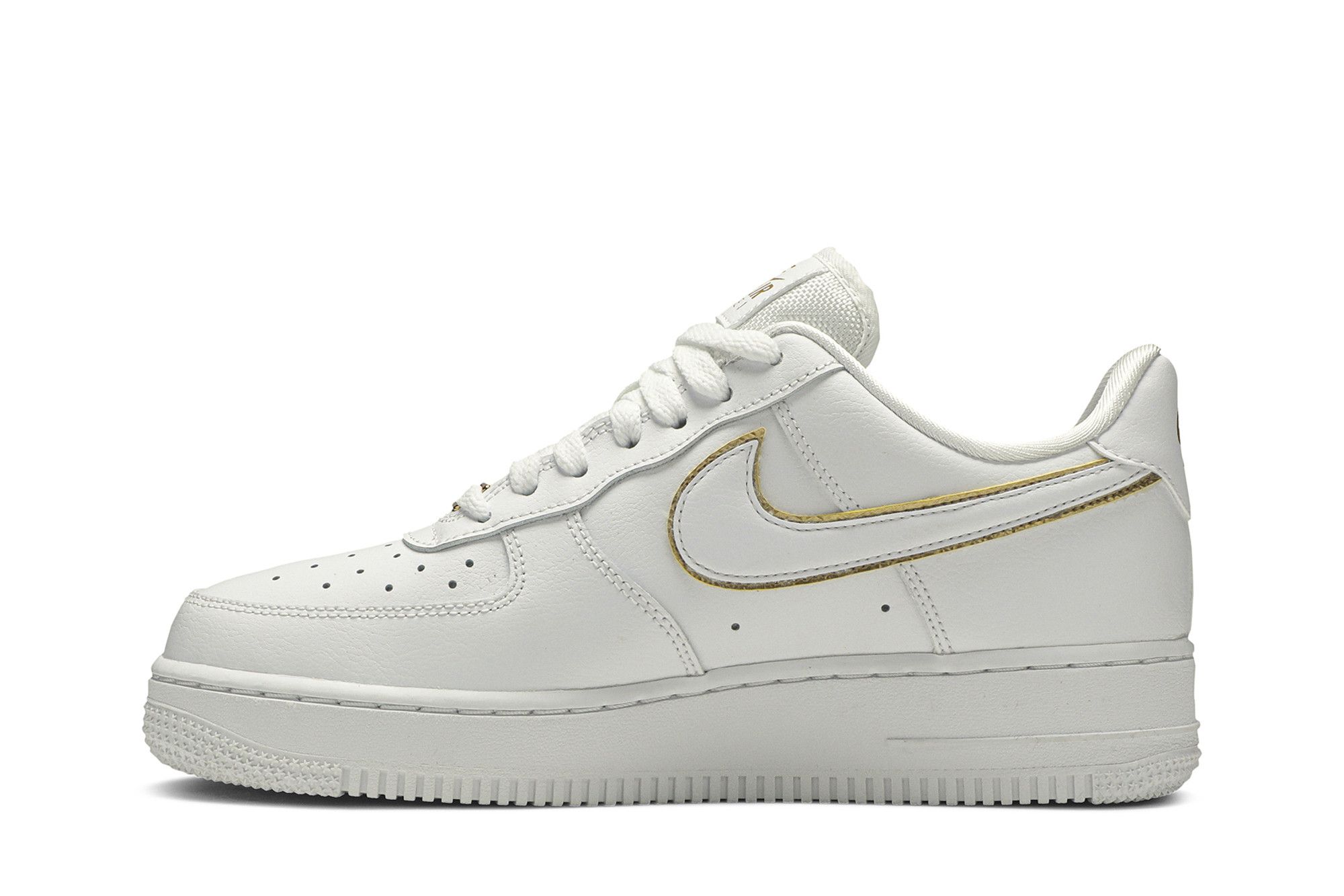 Nike air force white metallic gold hot sale