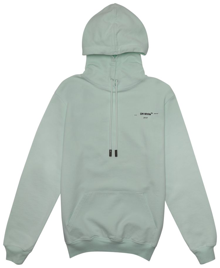 Off White Corals Print Regular Hoodie Light Blue