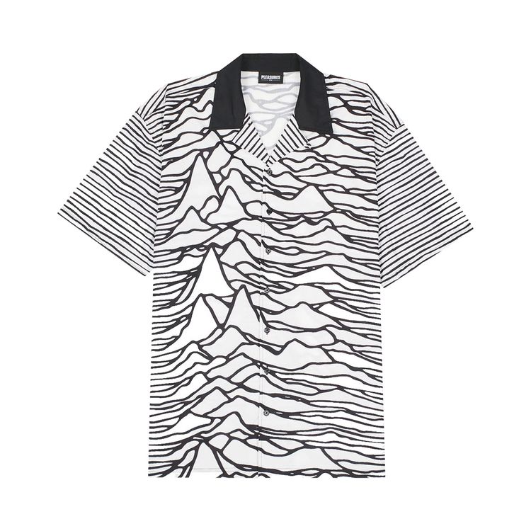 Pleasures Waves Short Sleeve Button Down White