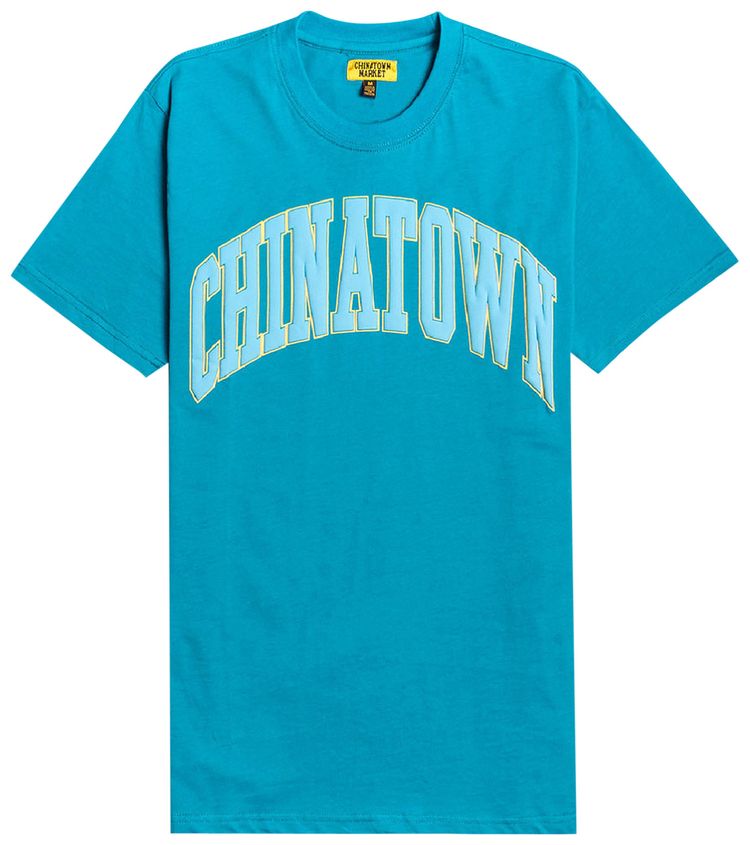 Chinatown Market Arch Logo T Shirt Teal Blue