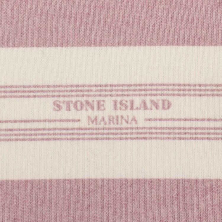 Stone Island Striped Marina Zip Up Sweater Pink