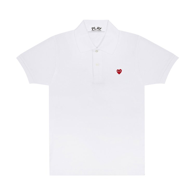 Comme des Garcons PLAY Polo T Shirt White