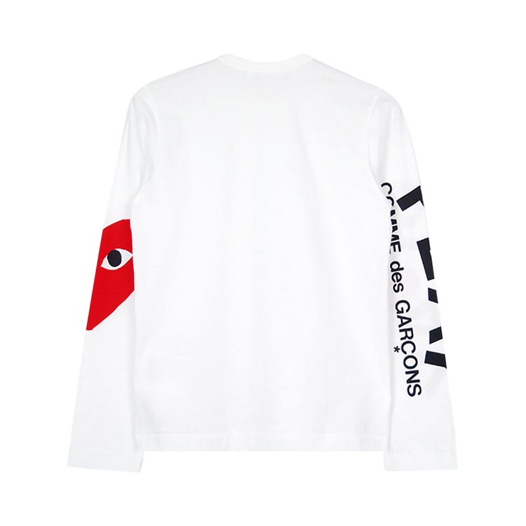 Comme des Garcons PLAY Oversized Heart Long Sleeve T Shirt White