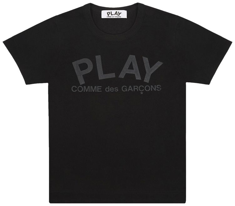 Comme des Garcons PLAY Logo Text T Shirt Black