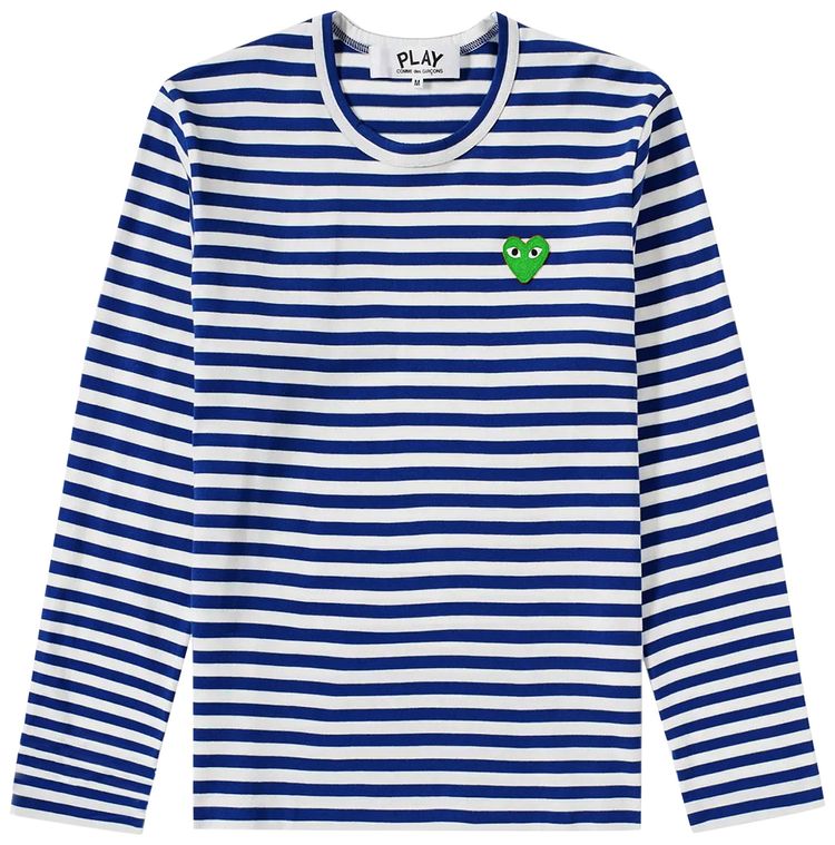 Comme des Garcons PLAY Long Sleeve Striped T Shirt Navy