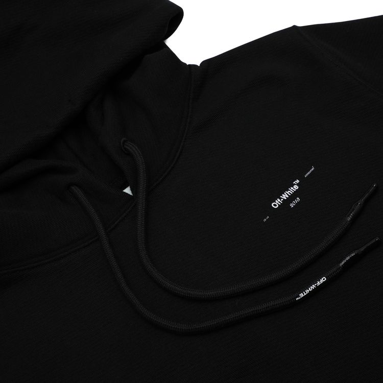 Off White Arrow Logo Slim Hoodie Black