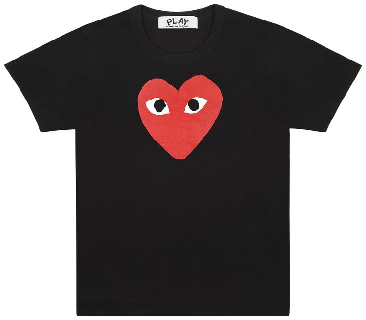 Comme des Garcons PLAY Red Heart T Shirt Black