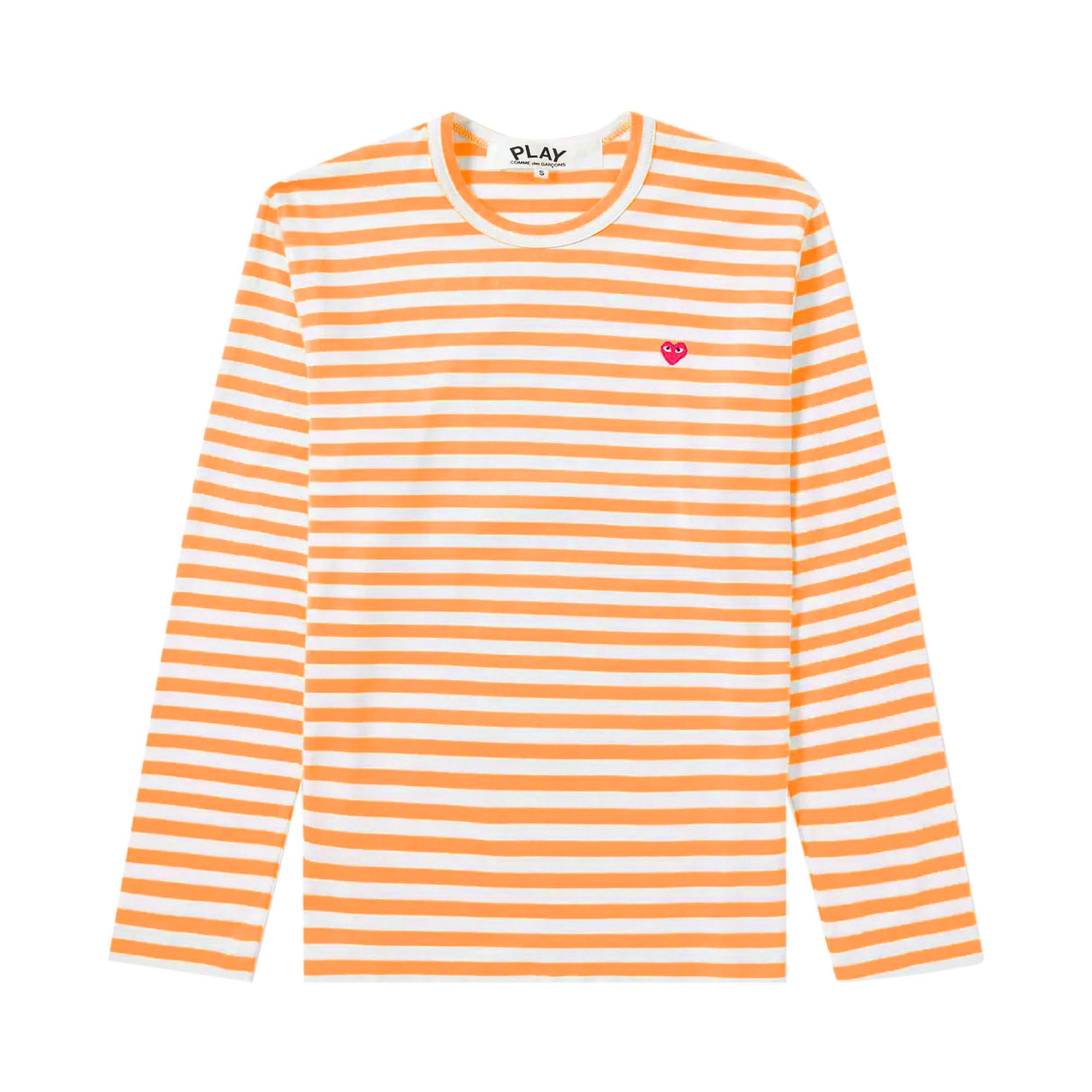 Buy Comme des Gar ons PLAY Striped Long Sleeve T Shirt Orange