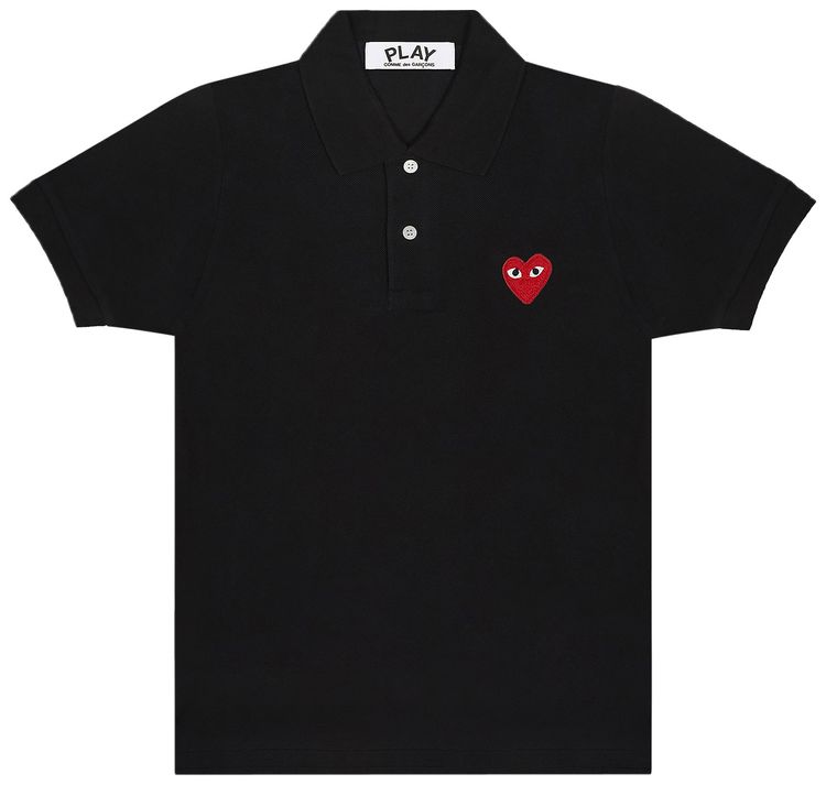 Comme des Garcons PLAY Heart Polo Black