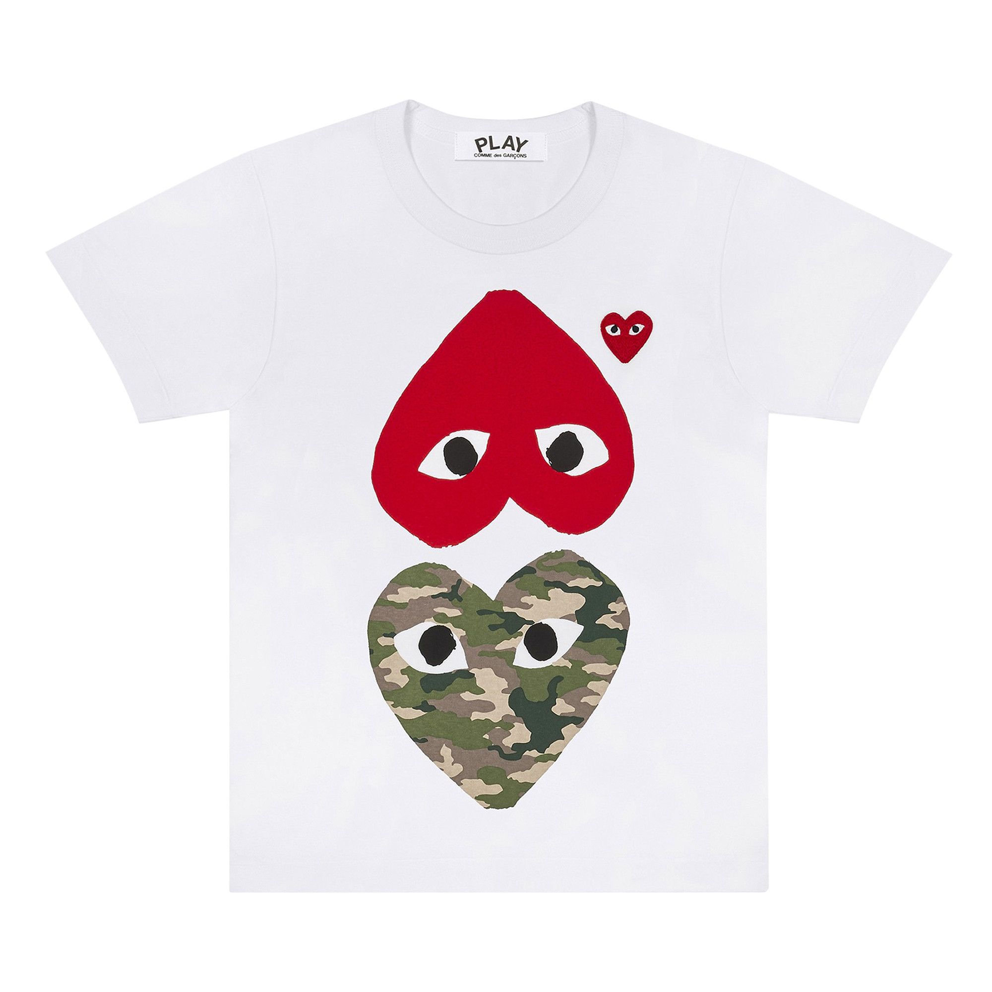 Cdg Play Camouflage with Upside Down Heart Tee AZT247