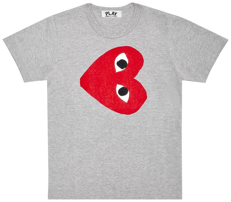 Comme des Garcons PLAY Red Heart T Shirt Grey