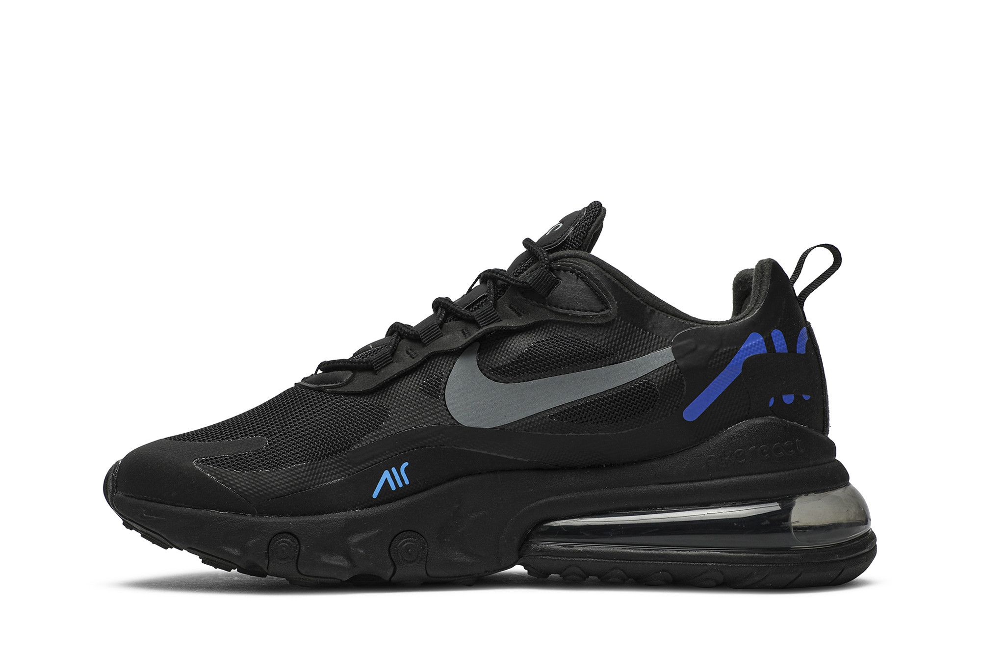 Nike air max 270 react black/blue hero-hyper royal shop