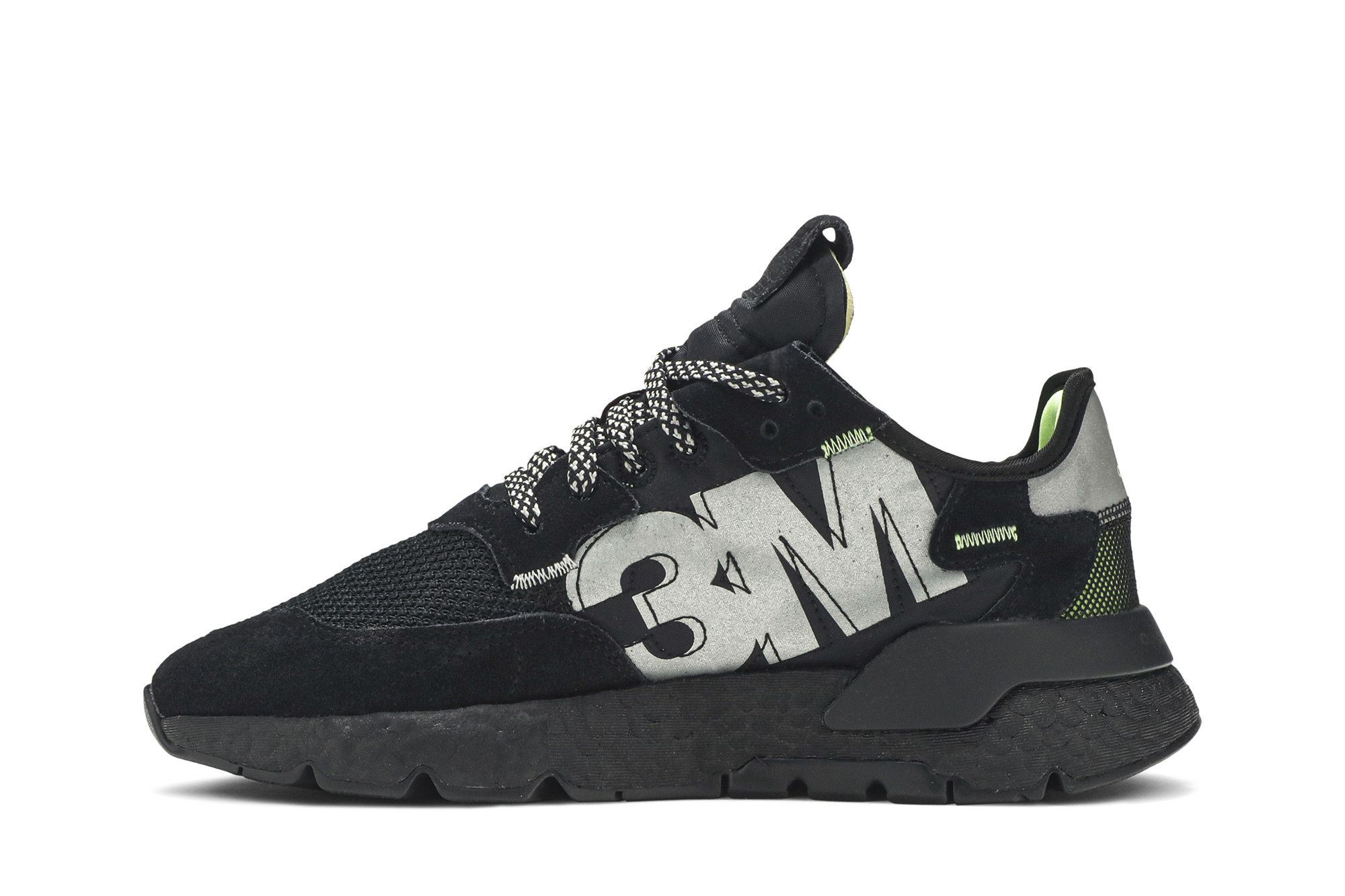 Adidas nite jogger 3m black green on sale