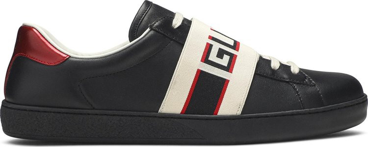 Men's Gucci Ace sneaker with Web in black leather