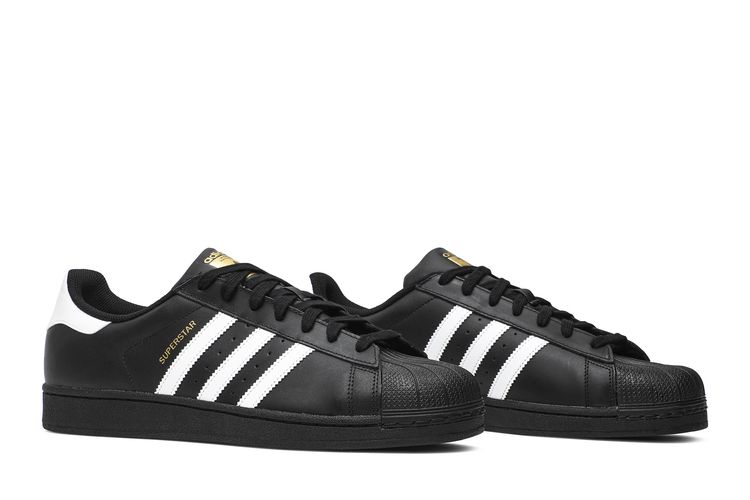 adidas Men's Superstar Foundation Shoes, Black White / 7.5