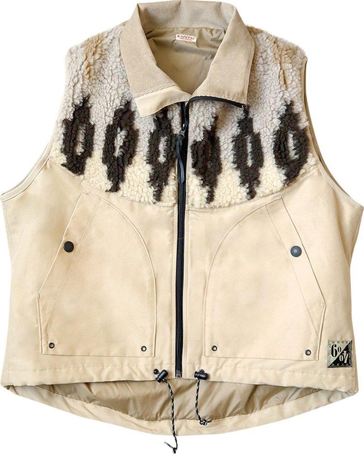 Kapital 6040 Cloth x BOA Fleece Nordic Vest Ecru