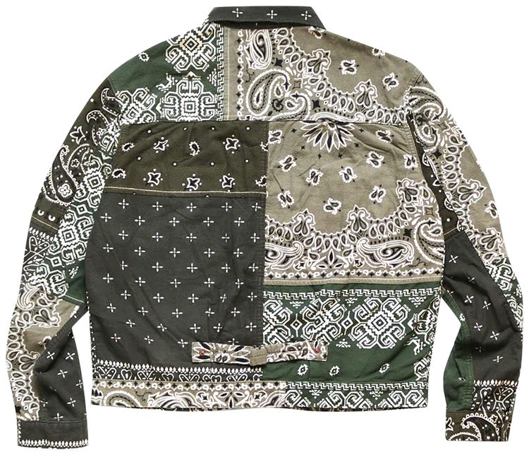 Kapital Flannel Reversible Bandana 1st Jacket KhakiOrange