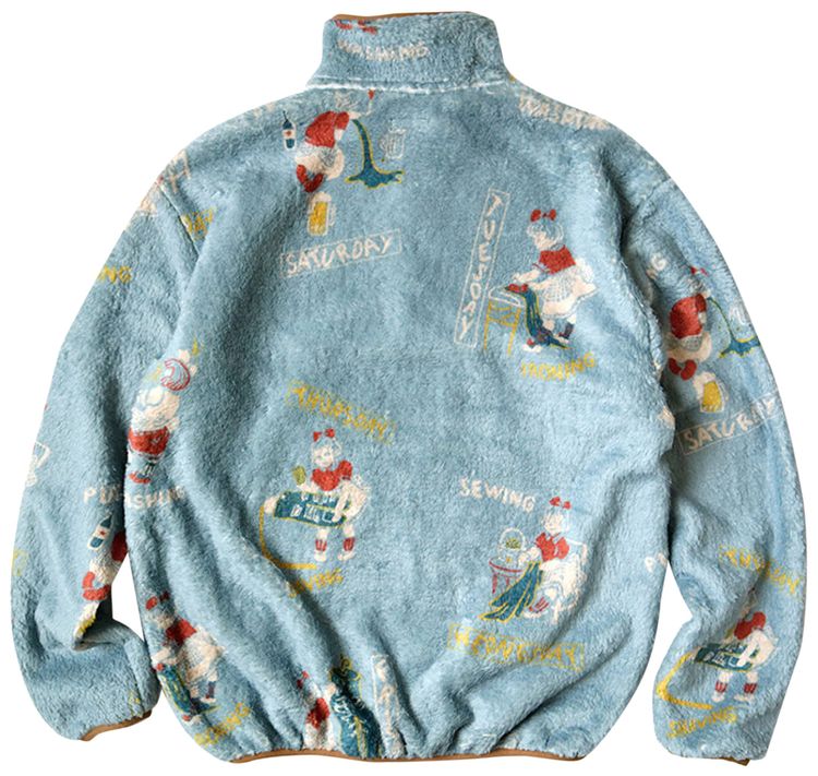 Kapital Kountry Calendar Fleece Pullover Sax