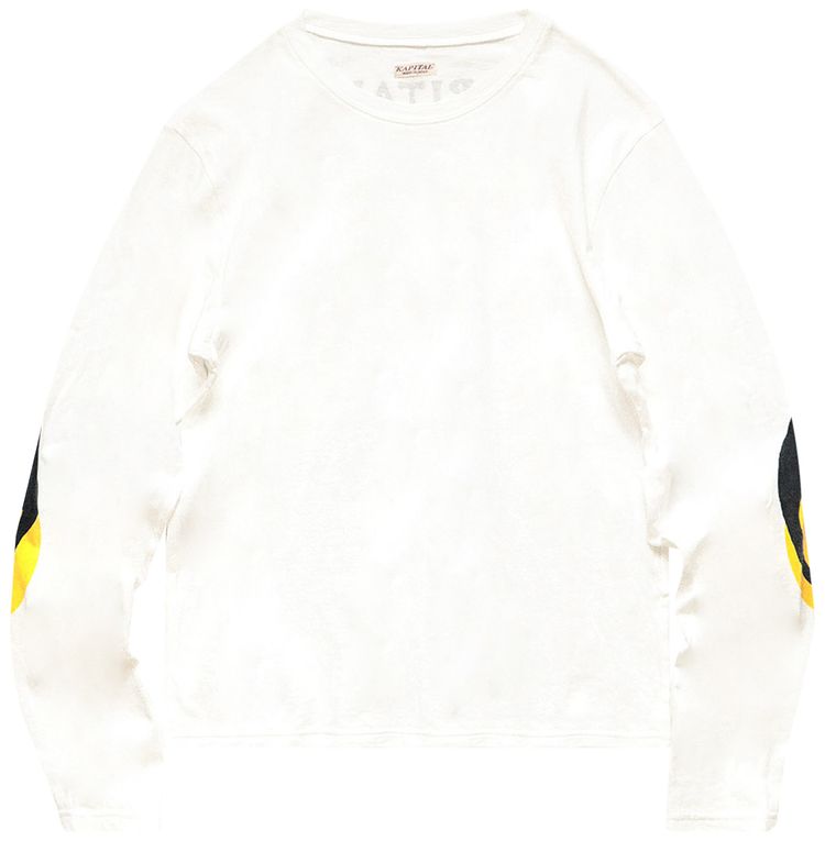 Kapital 20   Jersey Long Sleeve T Catpital Patch White