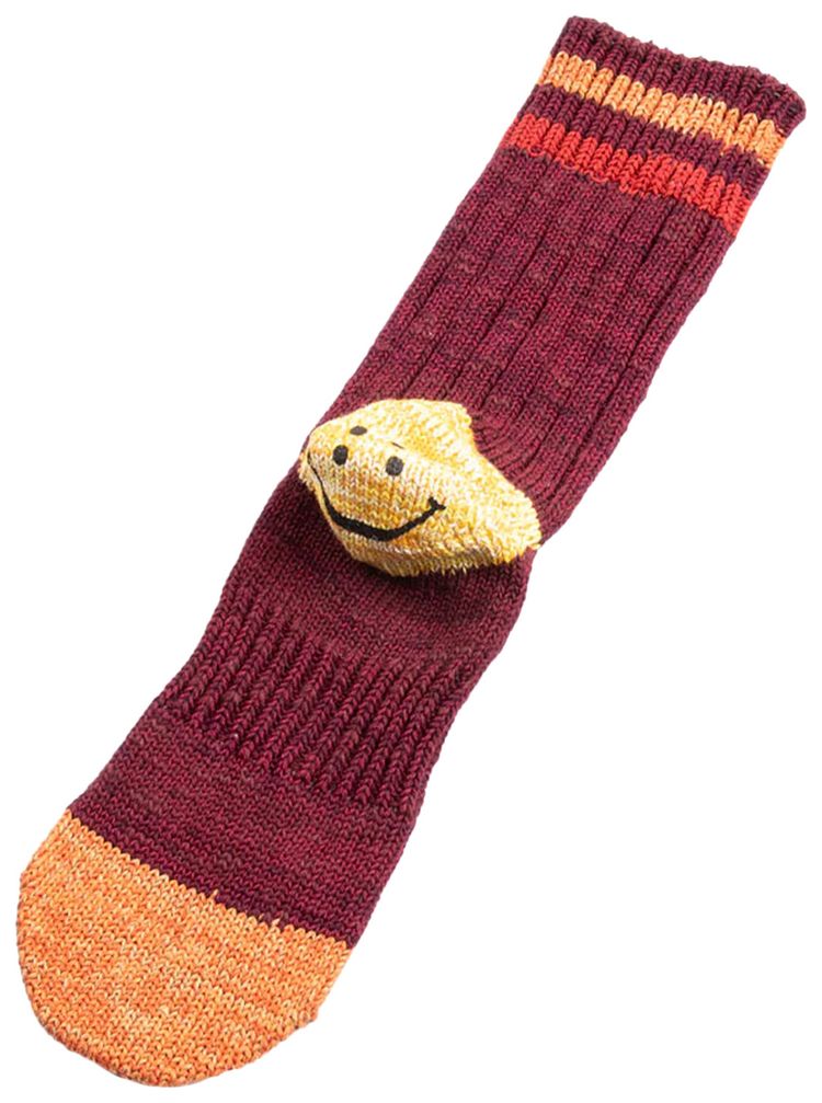 Kapital 60 Yarns Grandrelle Ivy Rainbowy Happy Heel Hold Socks Burgundy