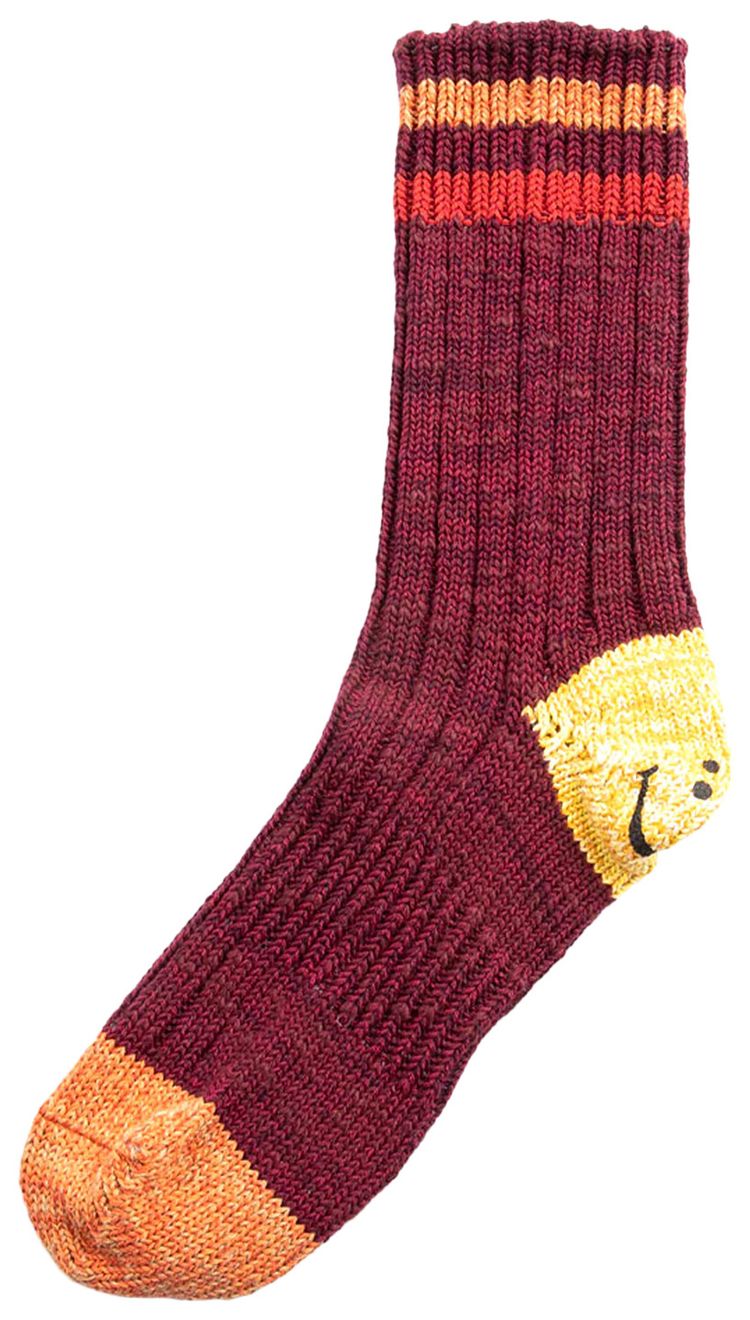 Kapital 60 Yarns Grandrelle Ivy Rainbowy Happy Heel Hold Socks Burgundy