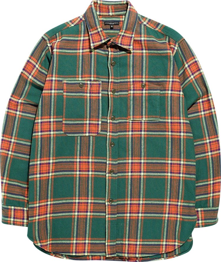 Buy Engineered Garments Work Shirt 'Green/Orange' - 22F1A007 GREE | GOAT