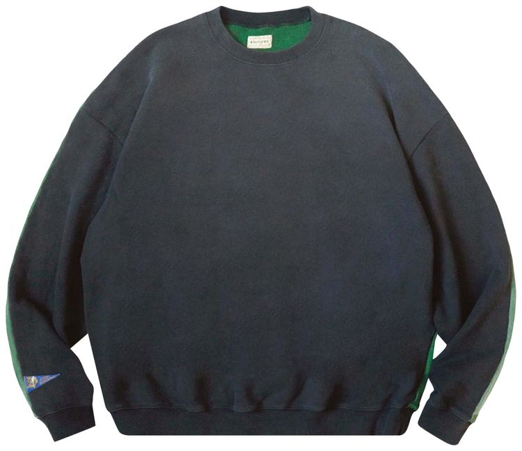 Kapital Fleece Knit 2Tones Remake Big Sweater Bone BlackGreen