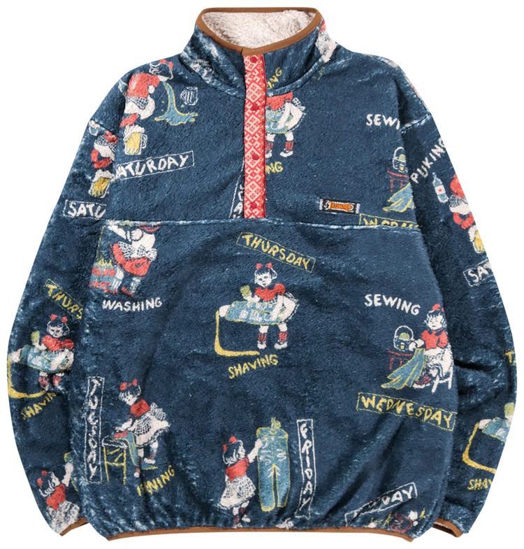 Kapital Kountry Calendar Fleece Pullover Navy