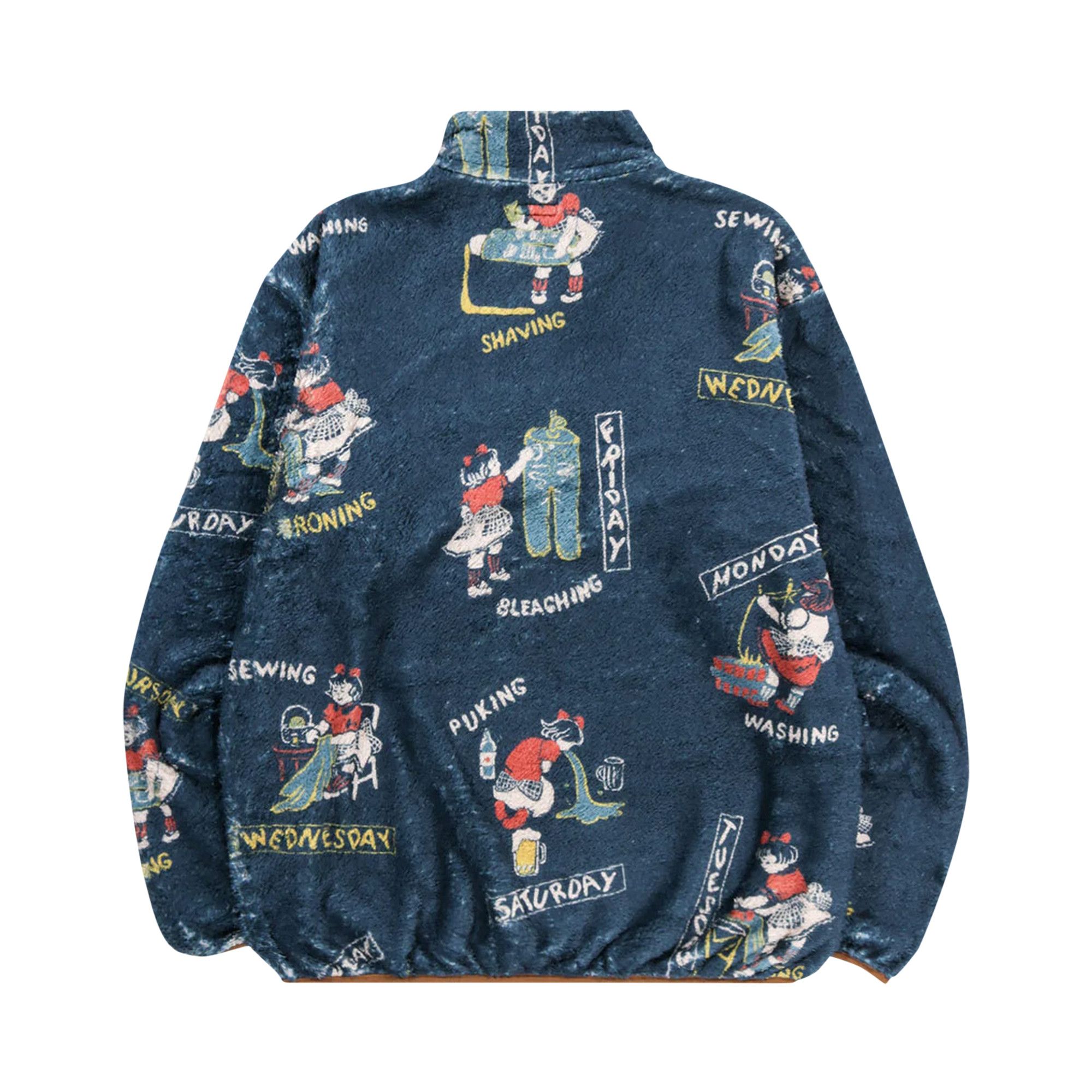 Buy Kapital Kountry Calendar Fleece Pullover Navy K2110LC112 NAVY GOAT UK