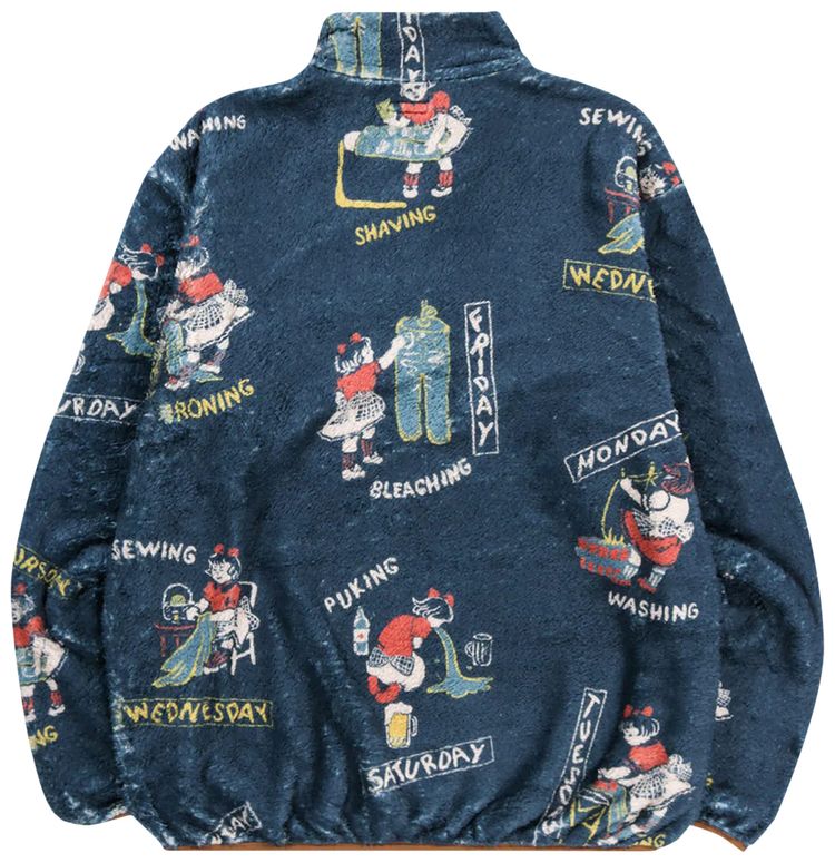 Kapital Kountry Calendar Fleece Pullover Navy