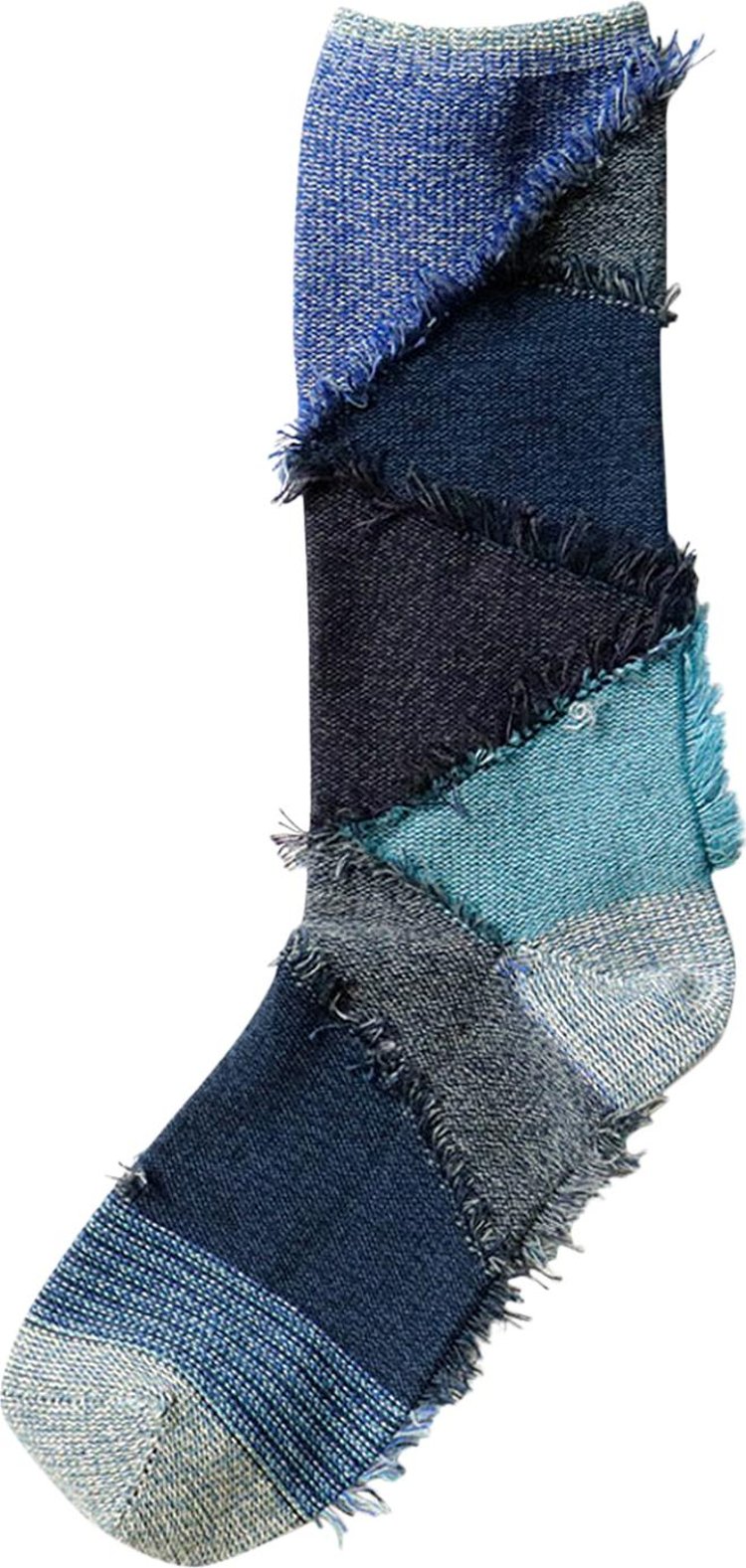 Kapital 84 Yarns Patchwork Fringe Socks 'Blue'
