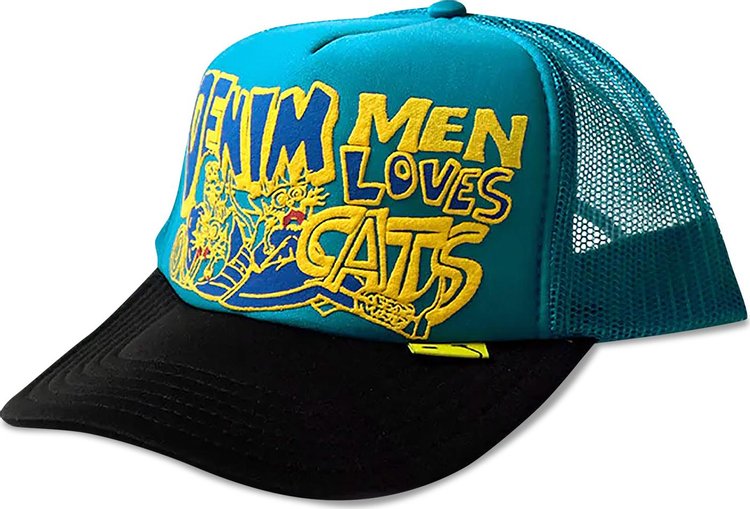 Kapital Denim Men Love Cats Trucker Cap 'Blue/Black'
