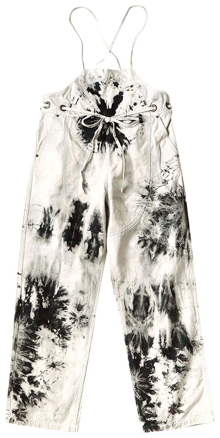 Kapital Light Canvas Welder Overall Ashbury Dyed BlackEcru