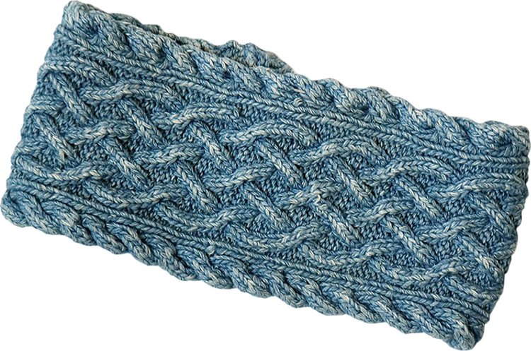 Kapital Cotton Hand Knit Cable Knit Headband Indigo