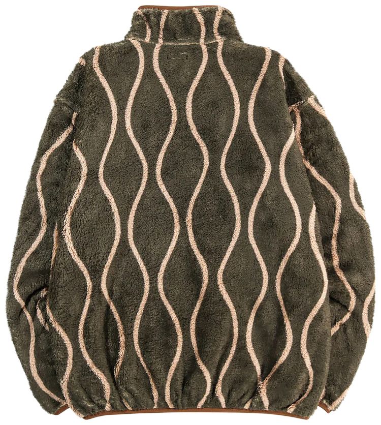 Kapital Drunk Stripe Fleece Pullover Khaki