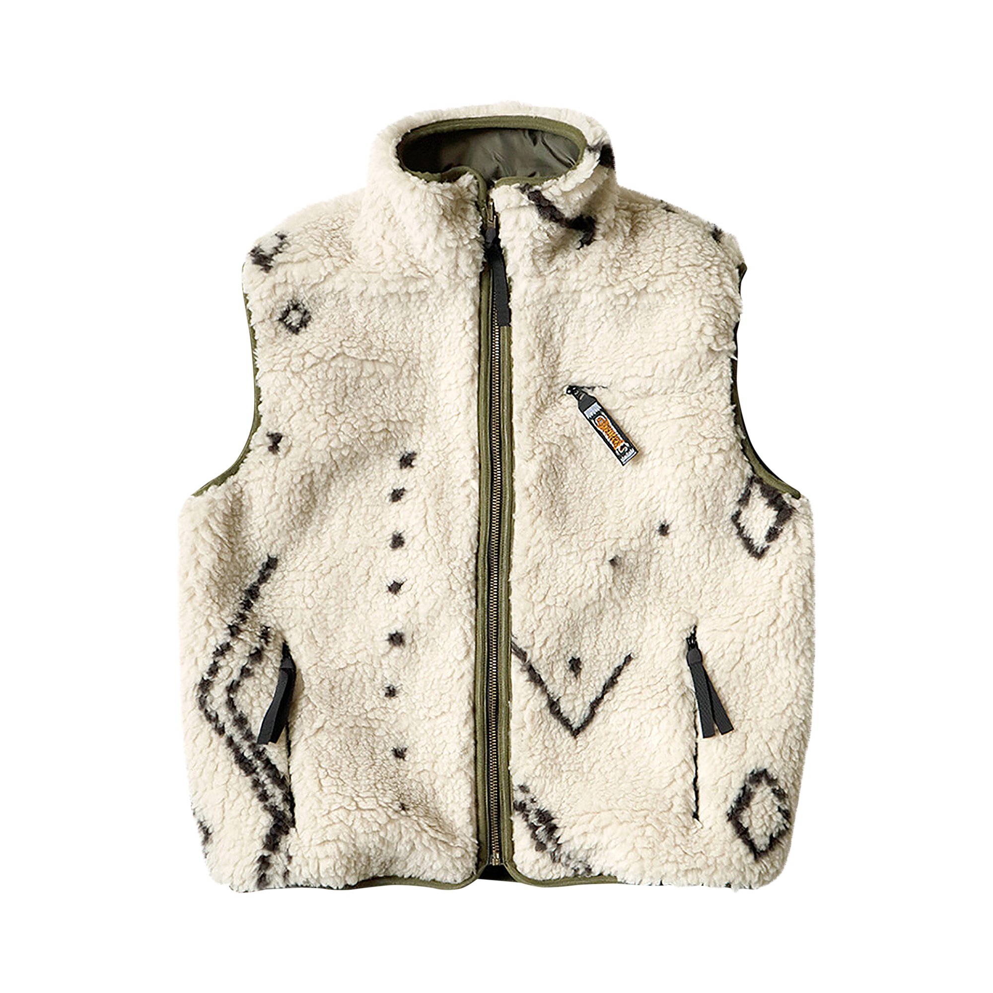 Buy Kapital BeniOurain BOA Fleece Reversible Vest 'Ecru