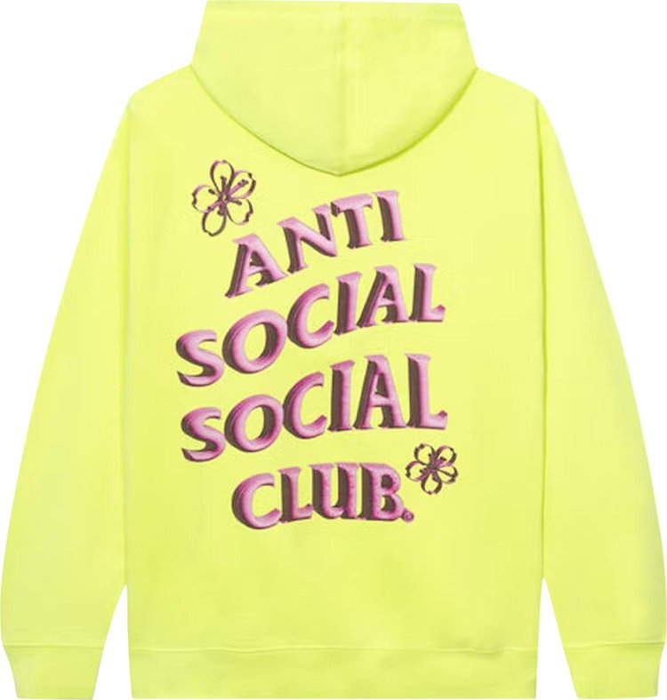 Anti Social Social Club Coral Crush Zip Up Hoodie Yellow