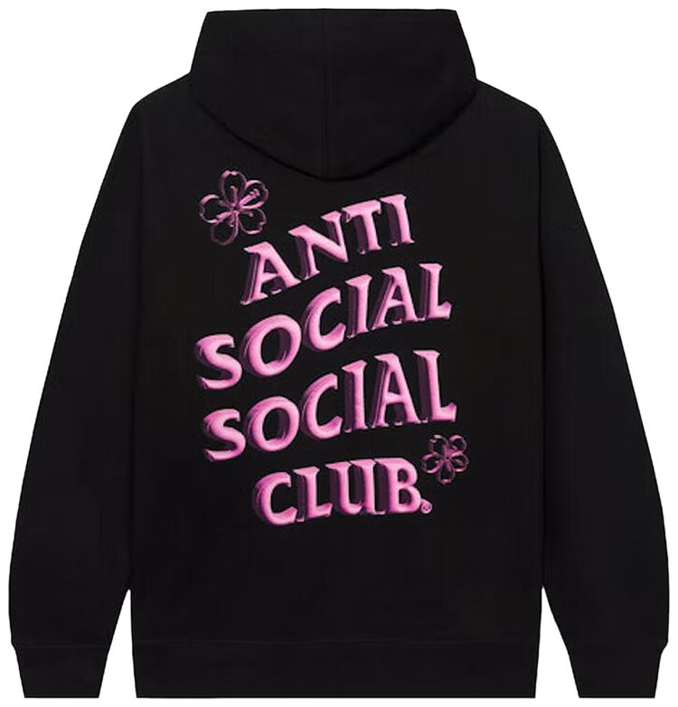 Anti Social Social Club Coral Crush Zip Up Hoodie Black