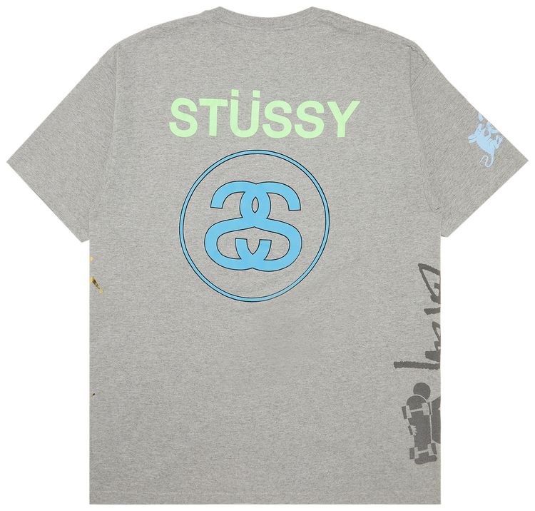 Stussy Script Tee Grey Heather